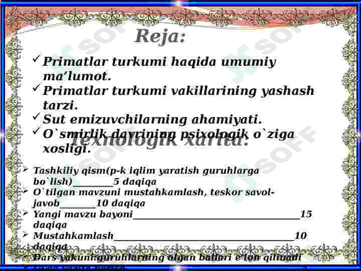 Primatlar turkumi. Sutemizuvchilarning ahamiyati 7