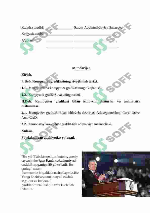Jamiyatimizda kompyuter grafikasining rivojlanish tarixi. 7