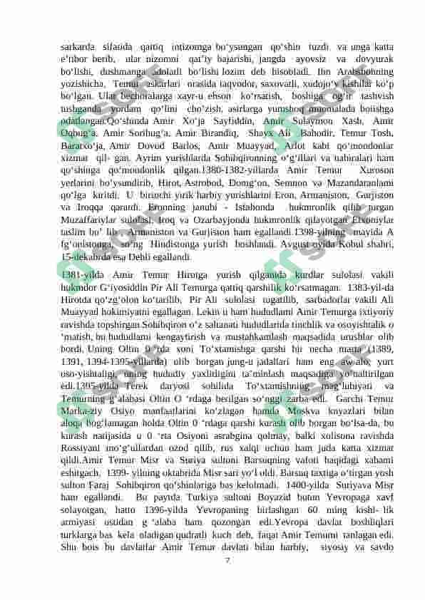 Temuriylar davrida Movarounnahrdagi siyosiy hayot 7