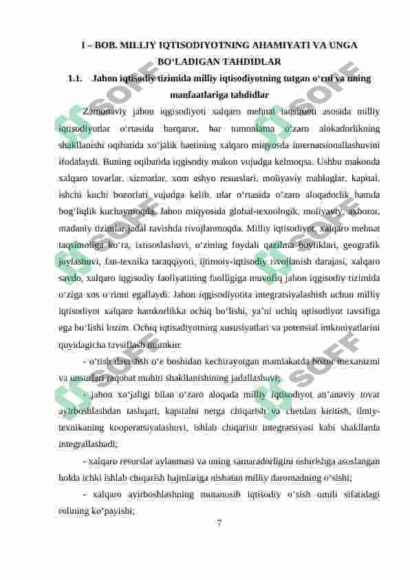 O‘ZBEKISTONNING DUNYONING RIVOJLANGAN DAVLATLARI BILAN IQTISODIY HAMKORLIGI. 7