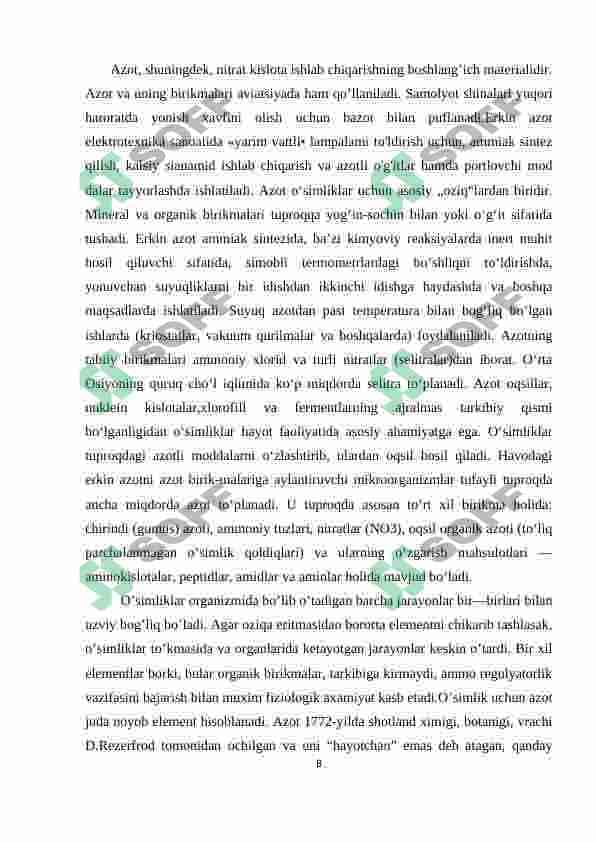 azotning o'simlik hayotidagi ahamiyati 7