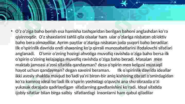 ILK O’SPIRINLIK DAVRIDA O’QUV KASBIY FAOLIYATINING YETAKCHI FAOLIYATGA AYLANISHI VA KASB TANLASH MUAMMOSI. 7