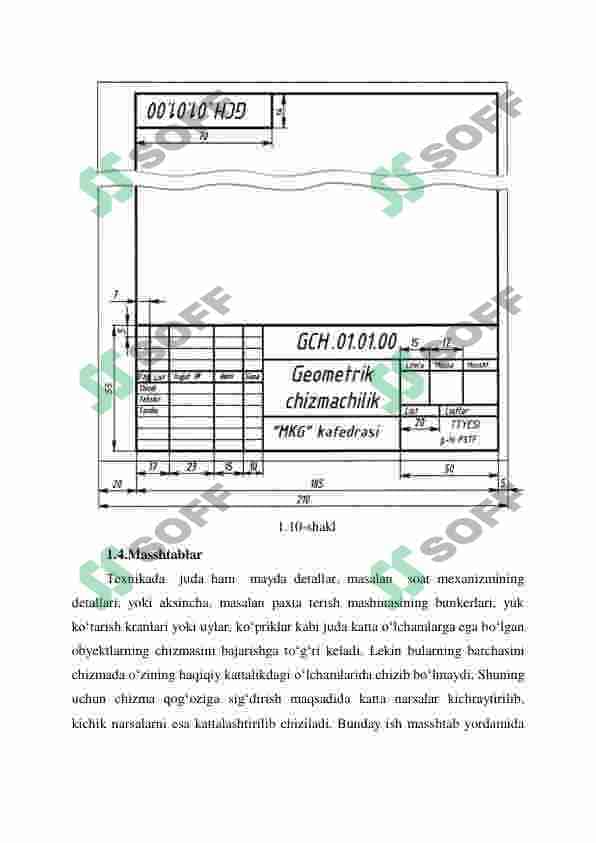 DAVLAT STANDARTLARI. O‘ZDST 2:301:96-2.307:97. FORMATLAR, MASSHTABLAR, CHIZIQ TURLARI. 7