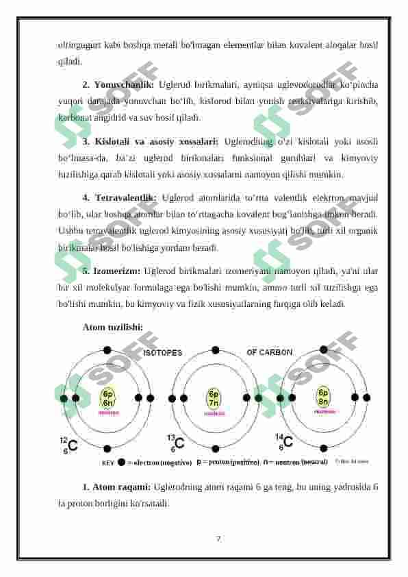 Uglerod birikmalari va xossalari - CARBON [C] 7