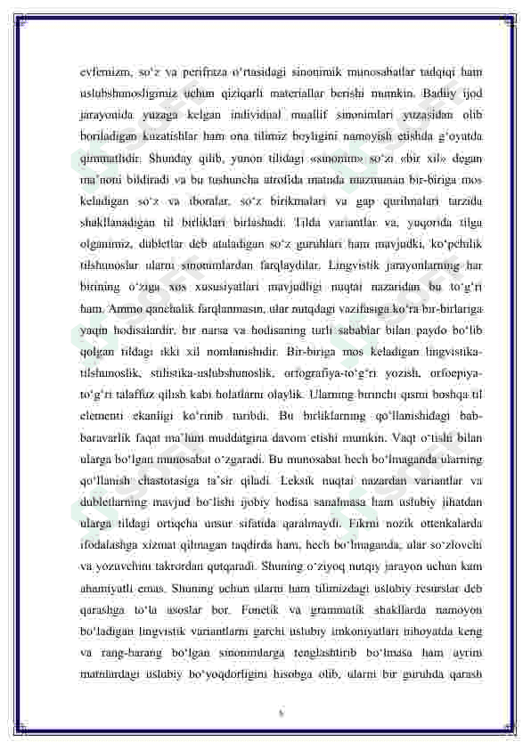 O'zbek tilshunosligida sinonimiya hodisasining o'rganilishi 7