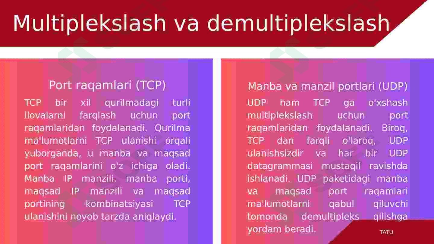 Oqimni boshqarish va buferlash. Multiplekslash va demultiplekslash. Yuklanish nazorati, Token Bucket va Leaky Bucket algoritmlari. Transport tarmoqlarini qurish usullari: PDH, SDH, SONET va DWDM texnologiyalari 7