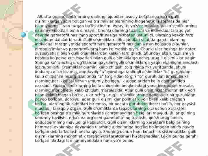 Gulli oʻsimliklarning xilma-xilligi  va tarqalishi 7