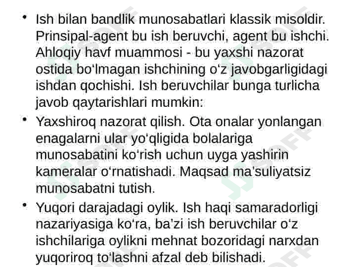 Hozirgi zamon bozor iqtisodiyotida assimetrik axborot muammolari 7