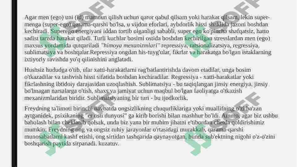 Chet el psixologiyasida shaxsning asosiy nazariyalari 7