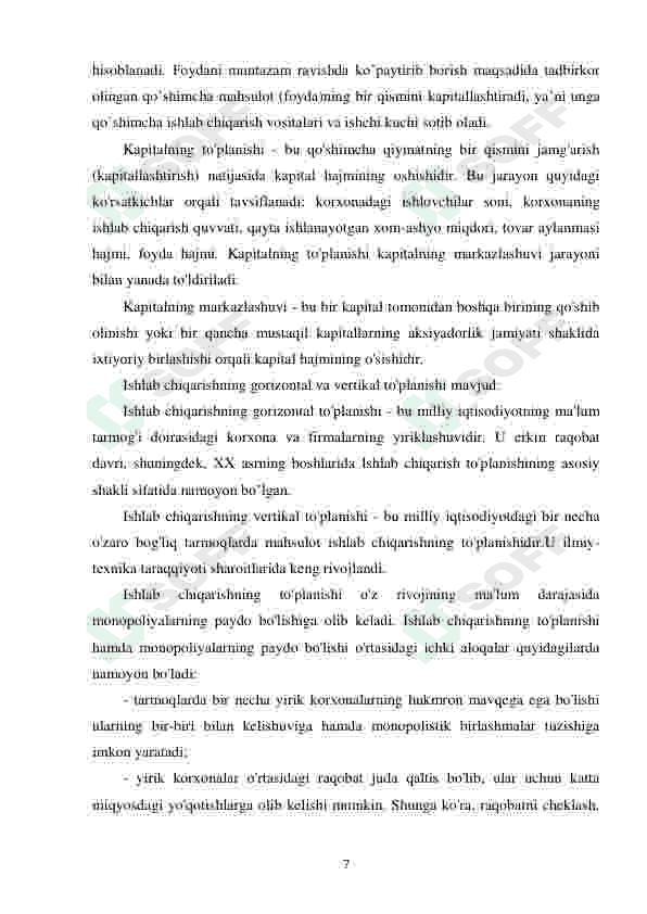 Monopoliya nazariyasi va bozor hokimiyati muammolari 7