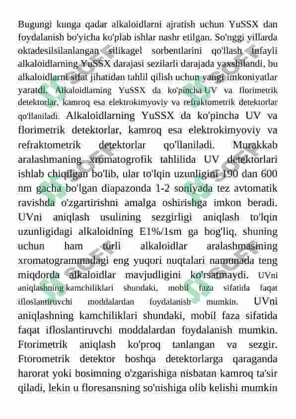 Dori vositalari tahlilida fotometrik usulni qo‘llash. Alkaloidlar misolida 7