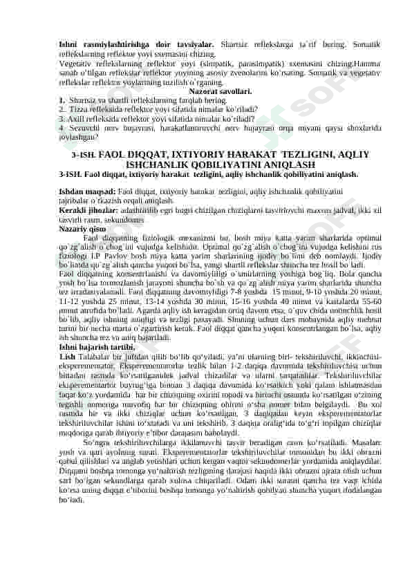 FIZIOLOGIYASI VA GIGIYENASI  FANIDAN AMALIY  MASHGULOTLAR  ISHLANMASI 7