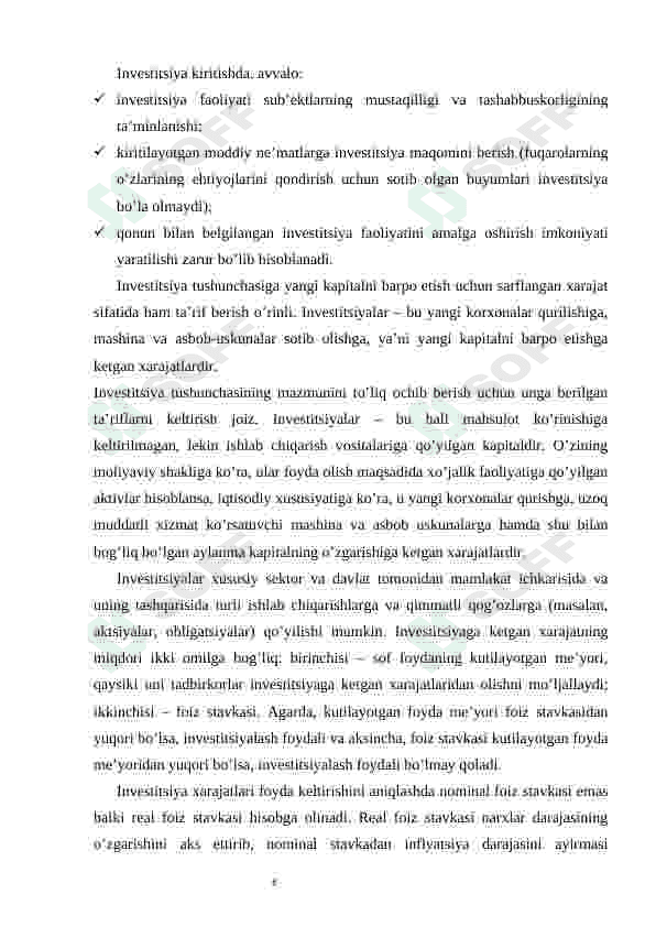 Xorijiy investitsiyalarni jalb qilish usullari va shakllari. 7