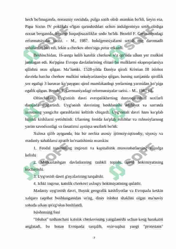 Tarixni o’qitishda reformatsiya mavzusini orgatish 7