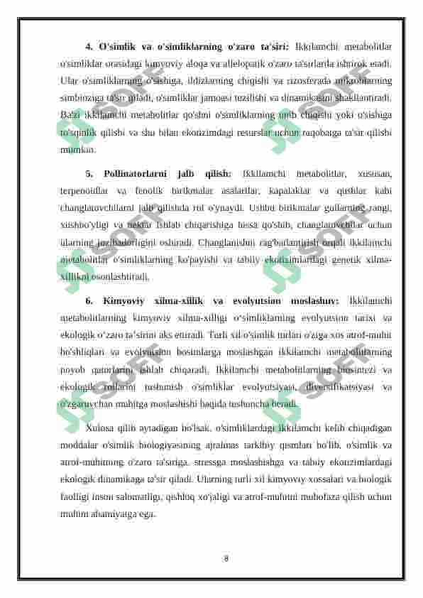 Kelib chiqishi ikkilamchi bo’lgan moddalar 7