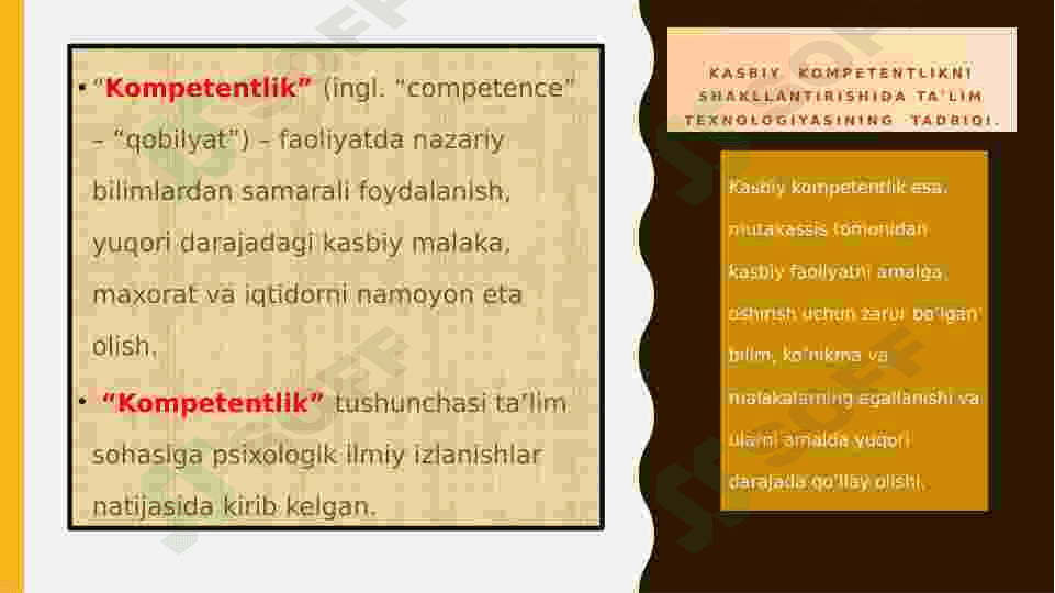 Kasbiy  kompetentlikni shakllantirishida ta'lim texnologiyasining  tadbiqi. 7
