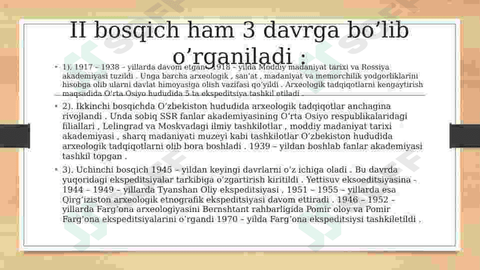 Chor Rossiyasi va sovet xukmronligi davrida O’zbekistonda arxeologiya fani 7