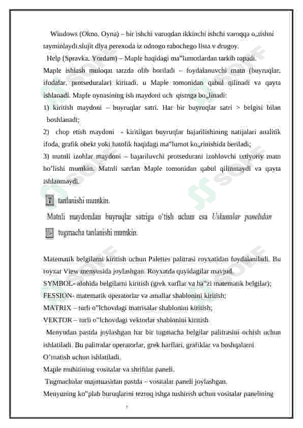 Matematik masalalarni yechish va ularning grafiklarini yaratishga mo'ljallangan dasturlar 7