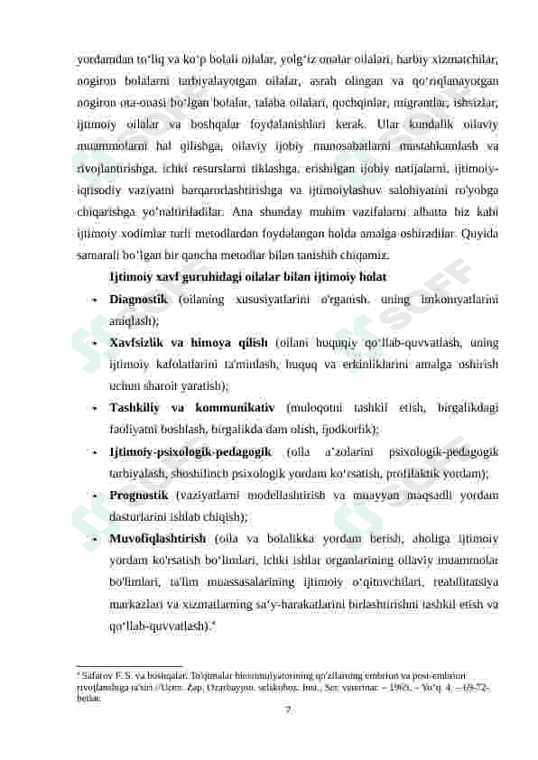 Xatar guruhdagi oilalar va bolalar bilan tibbiy-psixologik ish olib borish 7