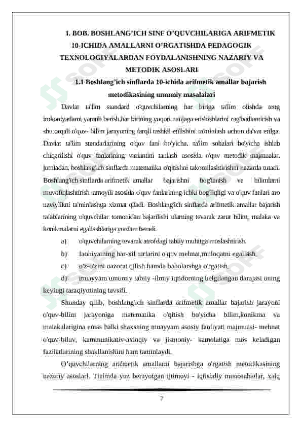 Ikkinchi o’nlik sonlari ustidan qo’shish va ayirish amallarini ularning xossalarini o’rganish 7
