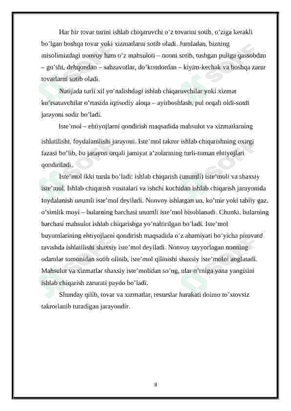 IQTISODIYOT NAZARIYASINING FAN SIFATIDA SHAKILLANISHI VA UNDAGI ASOSIY TA`LIMOTLAR 8