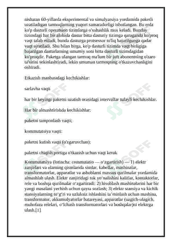 Informatika Paketlar kommutatsiyasining rivojlanishi 8