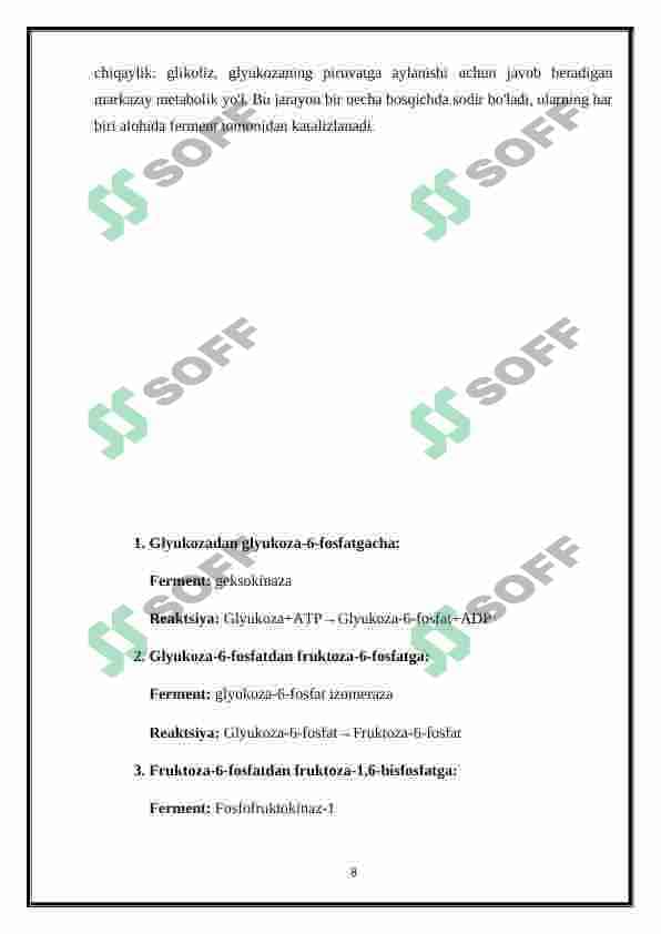 Ontogenezda fermentlar faolligini boshqarilishining ahamiyati. Nasliy fermentopatiyalar 8