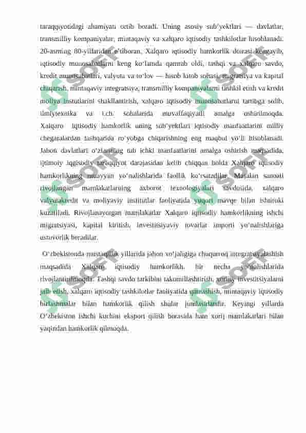 Xalqaro iqtisodiy tashkilotlar va ularning vazifalari 8