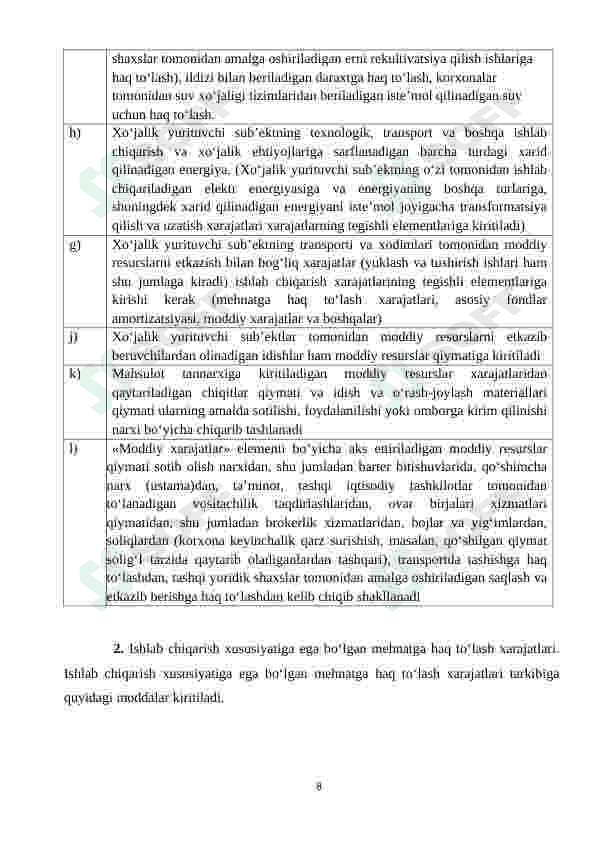 Korxonalarning davr xarajatlari tahlili 8