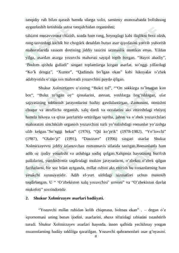Shukur Holmirzayev hikoyanavist 8