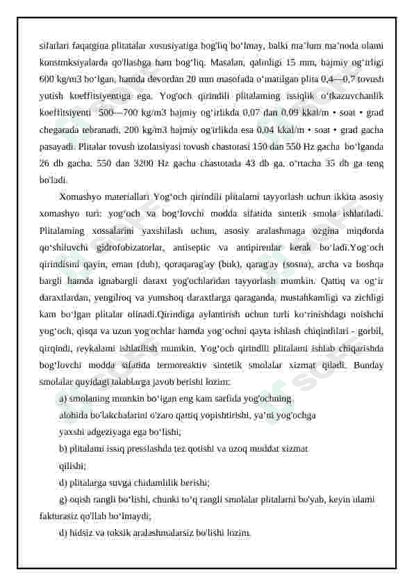Polimer bog‘lovchi asosida yog‘och tolali plitalar ishlab chiqarish texnologiyasi 8