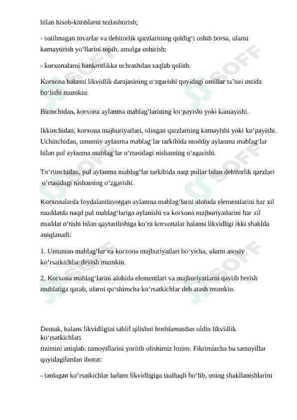 Korxona balansi likvidligi to'lovga layoqatliligi tahlili 8