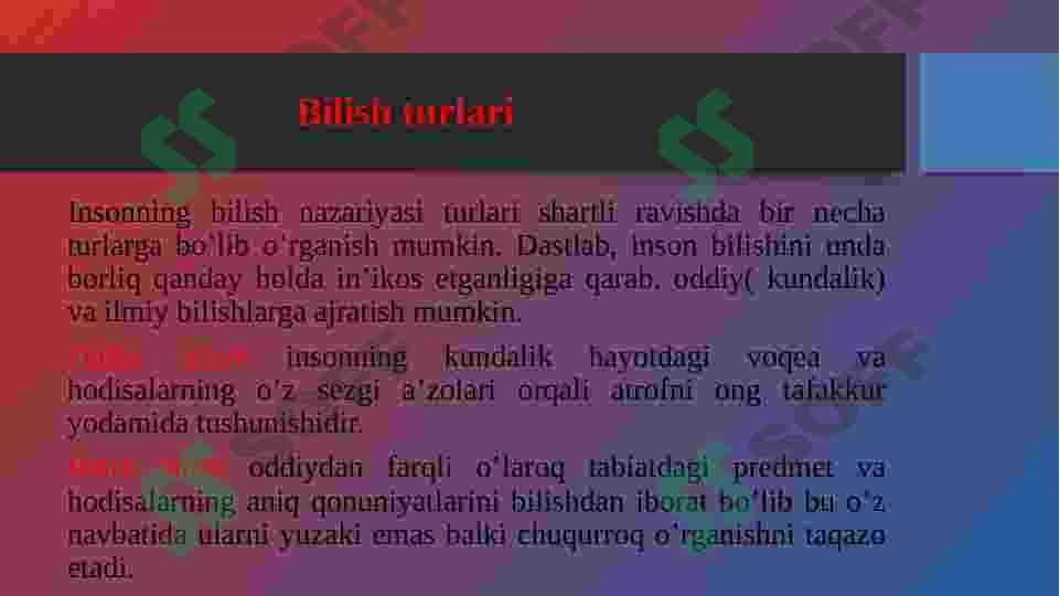 Bilish nazariyasi 8
