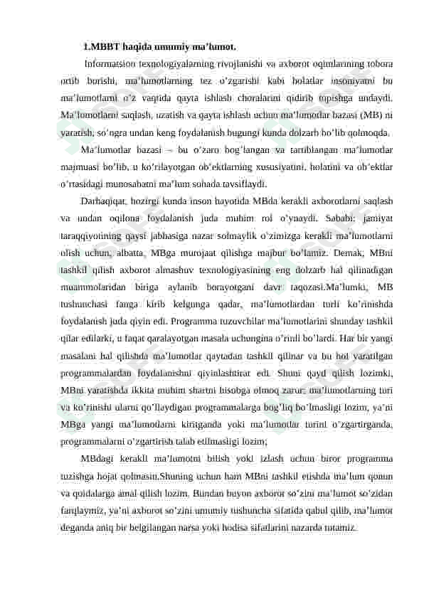 Kutubxona ma’lumotlar bazasini yaratish 8