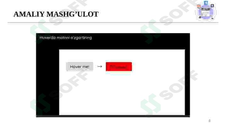 CSS3 effektlari, transformatsiya, animatsiyalar bilan ishlash. 8