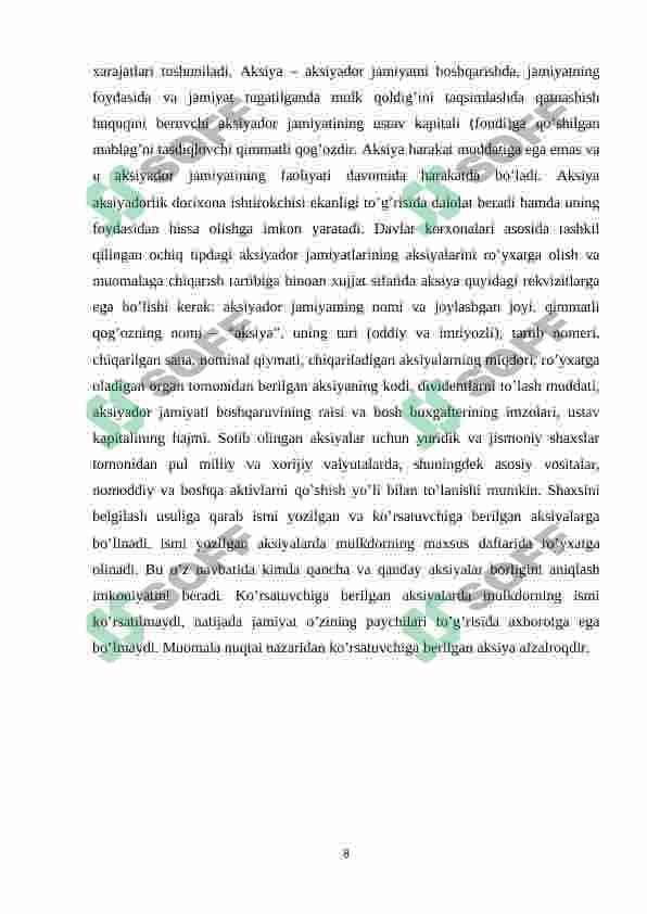 Dorixona tashkilotining foydasini maksimallashtirish negizlarini aniqlash. 8