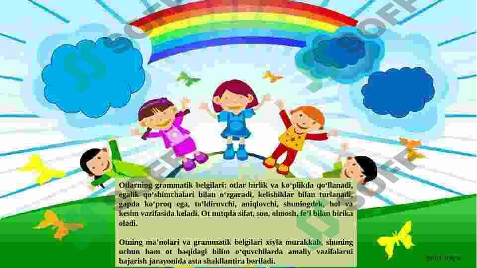 OT SO’Z TURKUMIGA OID MASHQLAR TASNIFI 8
