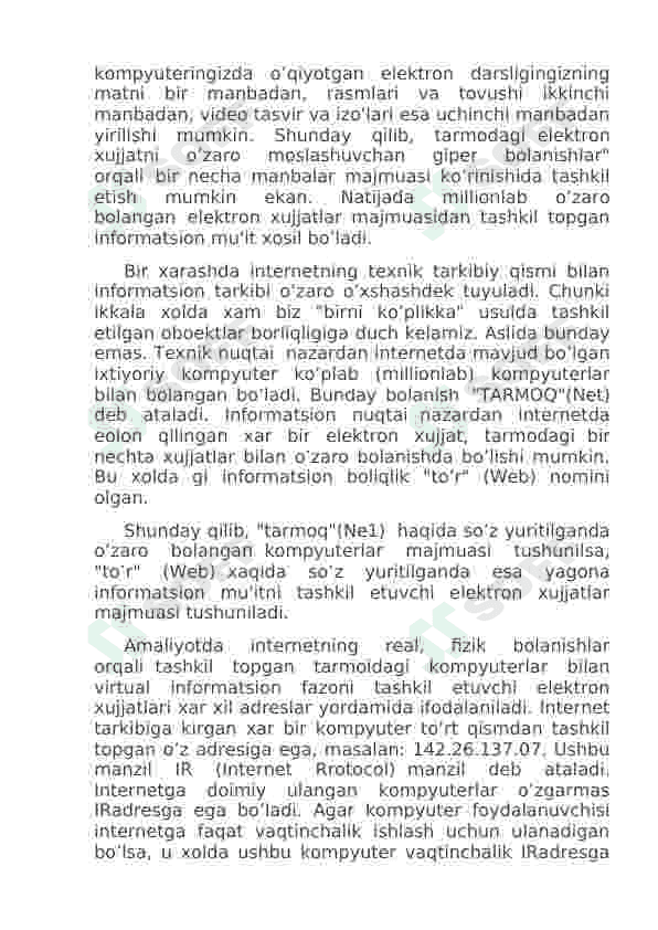 Internet global tarmog`i 8