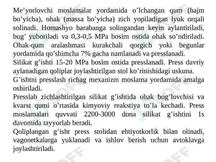 Mineral boG’lovchilar asosida tayyorlangan sun’iy tosh materiallar va buyumlar 8