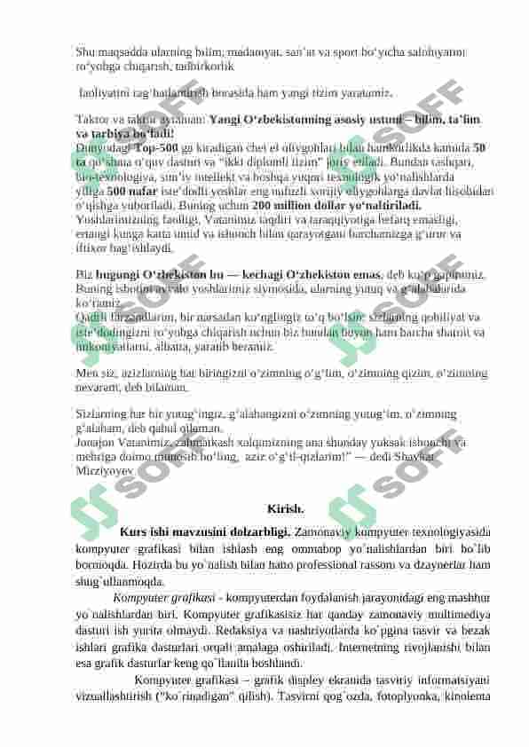 Jamiyatimizda kompyuter grafikasining rivojlanish tarixi. 8