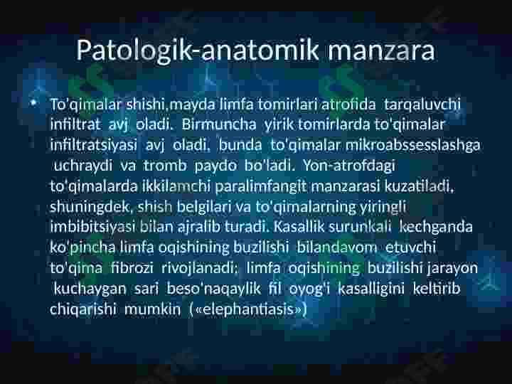 Limfa tugunlari, qon va limfa tomirlari yiringli yallig‘lanish kasalliklari: limfadenit, limfangit, tromboflebit 8