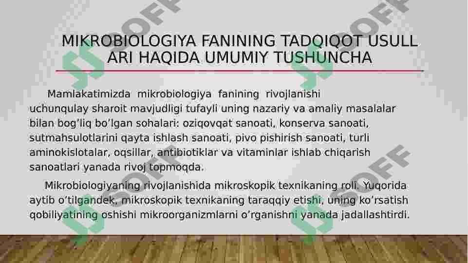 Mikrobiologiya tadqiqotlarining asosiy usullari 8