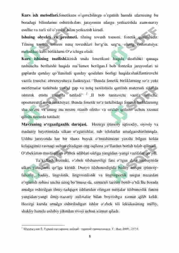 FONETIK JARAYONLARINING NUTQIY VA BADIIY ESTETIK  VAZIFALARI 8