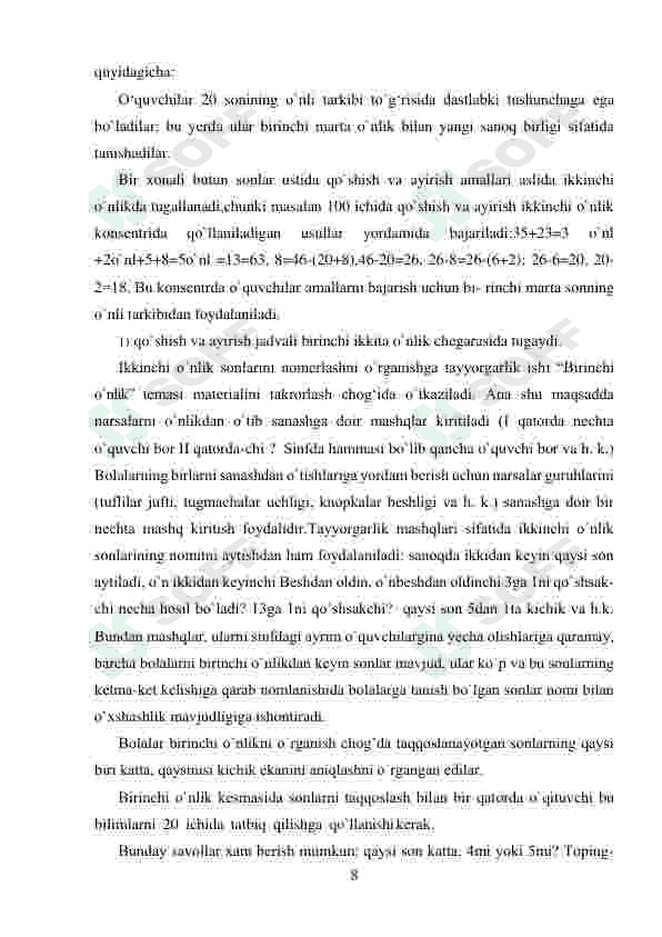 Jadvaldan tashqari ko‘paytirish va bo‘lishni o‘rganish 8