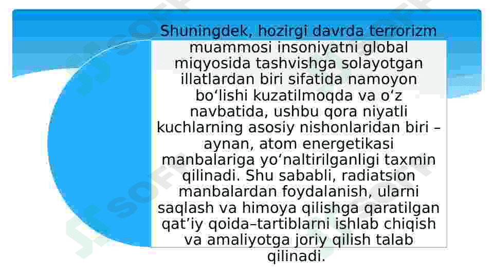 Dunyodagi texnogen falokatlarning kelib chiqishida radiatsiyaning oʼrni 8