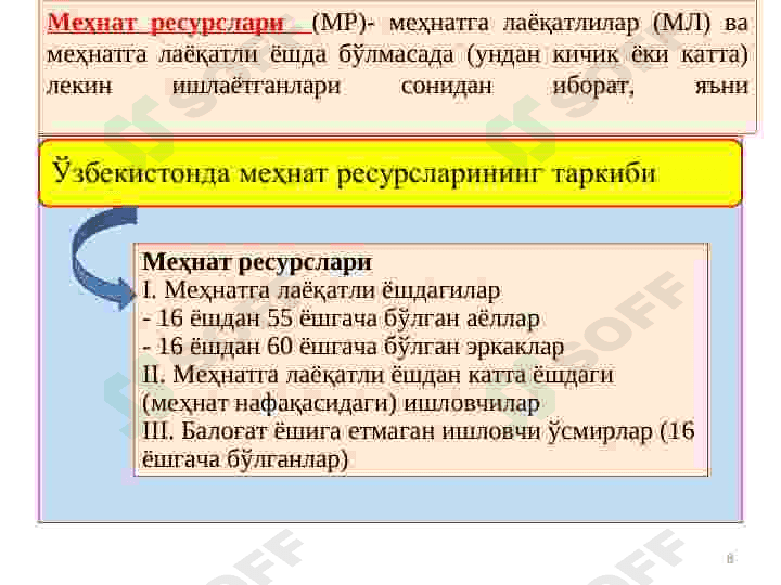Omilli daromadlar va ish xaqining shakllanishi. Ishchi kuchi bozori va bandlik. 8