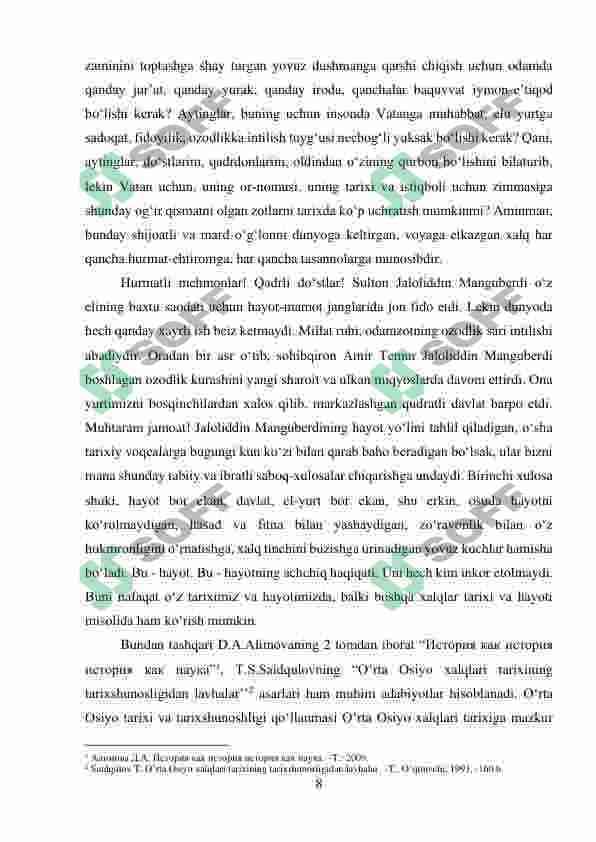 Mustaqillik davri manbalari manbashunosligi 8