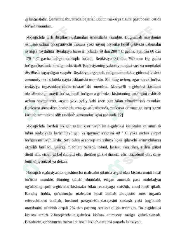 Gidroksikislatalarning olinish usullari. Fizialogik va kimyoviy xususiyatlari. Ayrim vakillari 8