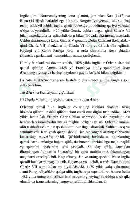 «Fransiyada markazlashgan davlatning tashkil topishi mavzusini oʻqitishda “Tarixiy diktant” metodidan foydalanish» 8