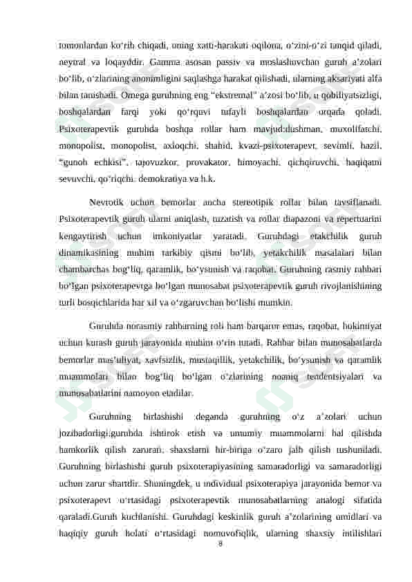 BOLLALAR BILAN GURUHIY VA INDIVIDUAL PSIXOTERAPIYA 8